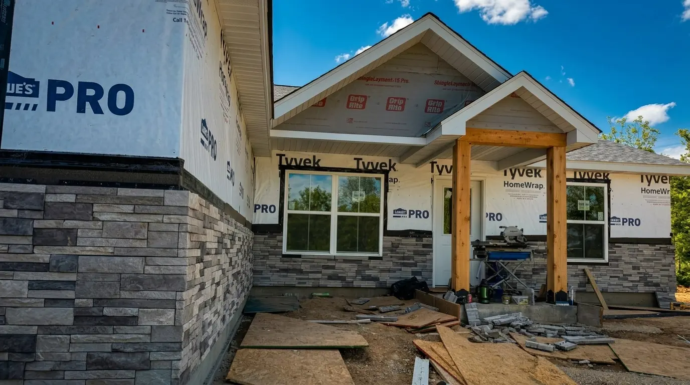 Stone & Lap Siding Build